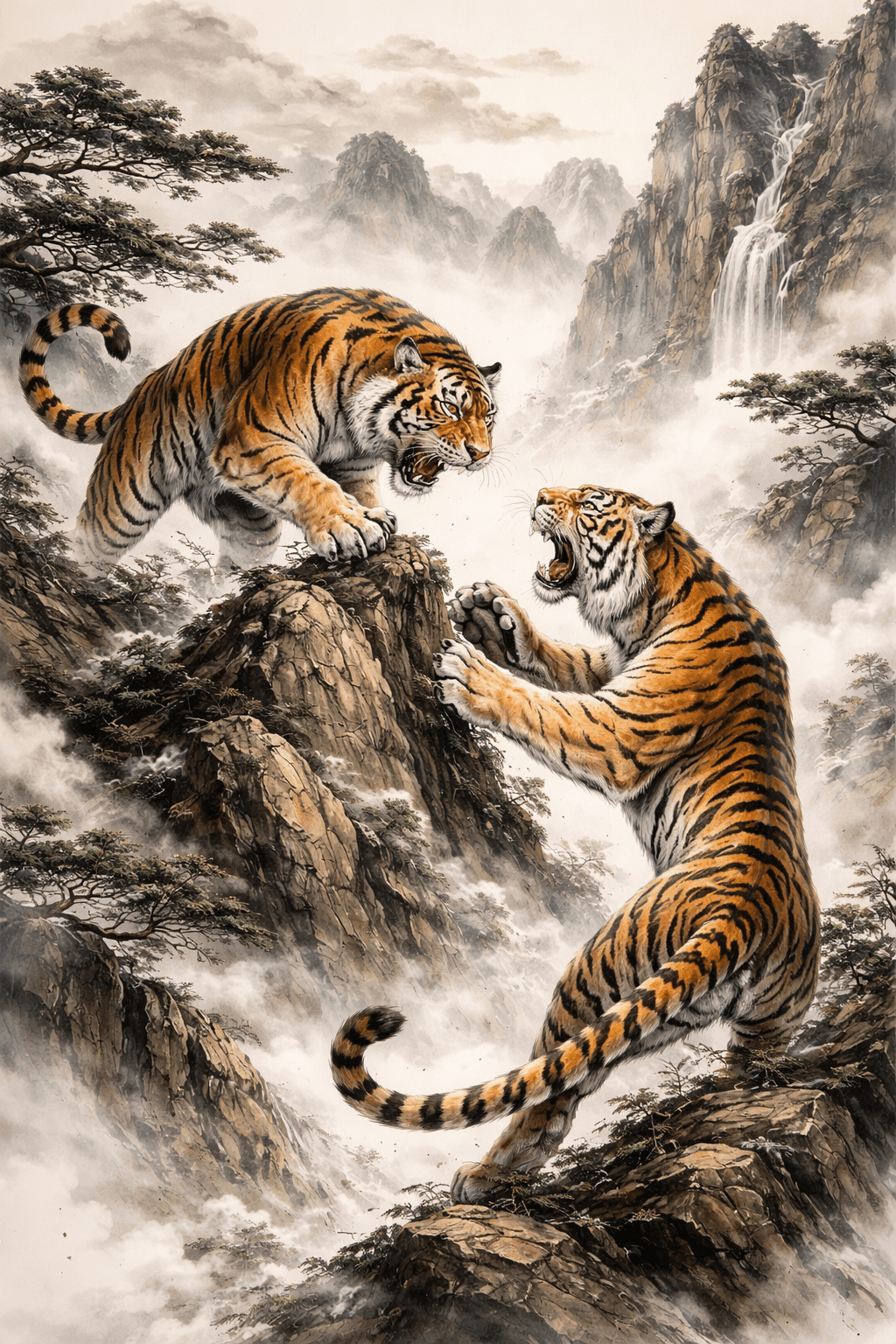 two tigers on one mountain